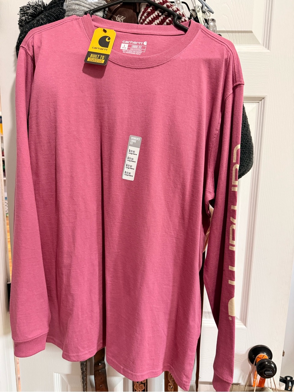 Carhartt Men's Long-Sleeve Crew Shirt - Rose Pink